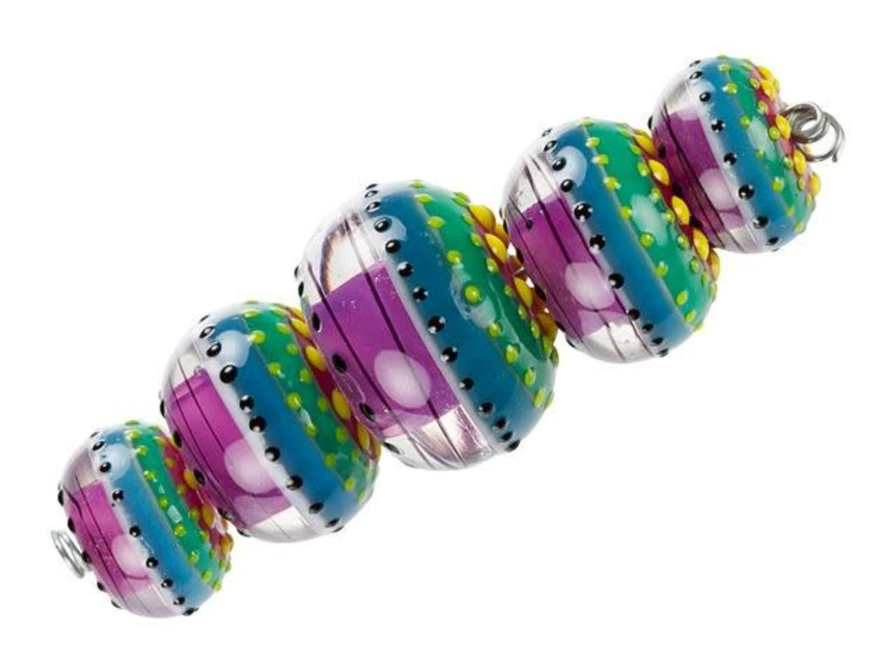 Rio De Janeiro Glossy Graduated Roundel Bead Strand (5 Pcs) 5 Rio De Janeiro Glossy Graduated Roundel Bead Strand (5 Pcs) - Image 3