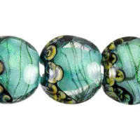 Seafoam Shimmer Lentil Bead Strand (4 Pcs)