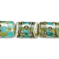 Cool Teal Ocean Mini Kalera Bead (6 Pcs) Strand