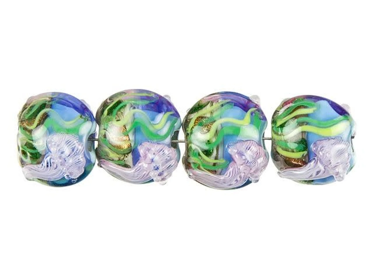 Sea Jellies Lentil Bead Strand (4 Pcs) 3 Sea Jellies Lentil Bead Strand (4 Pcs)