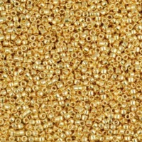 TOHO Glass Seed Bead, Size 15, 1.5mm, Metallic 24K Gold Plated (Tube)