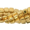 CzechMates Glass 6mm 24K Gold-Plated Two-Hole Tile Bead Strand