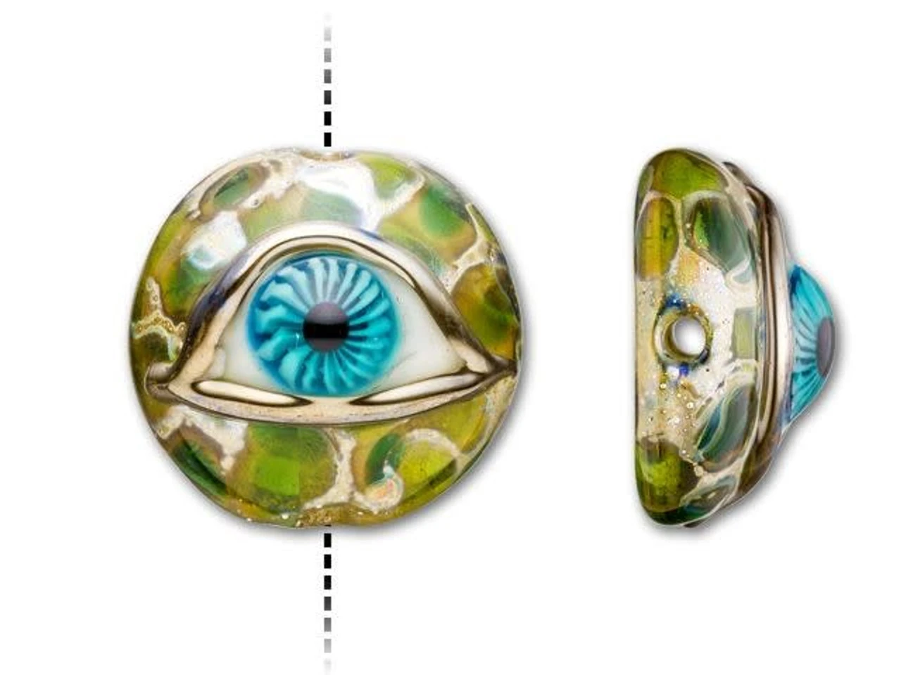 Green Eyed Focal Bead 3 Green Eyed Focal Bead