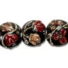 Copper Shadow Floral Lentil Bead (7 Pcs) Strand