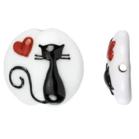 Loving Cat Lentil Focal Bead