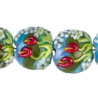 Red Calla Lily Lake Lentil Bead Strand (4 Pcs)