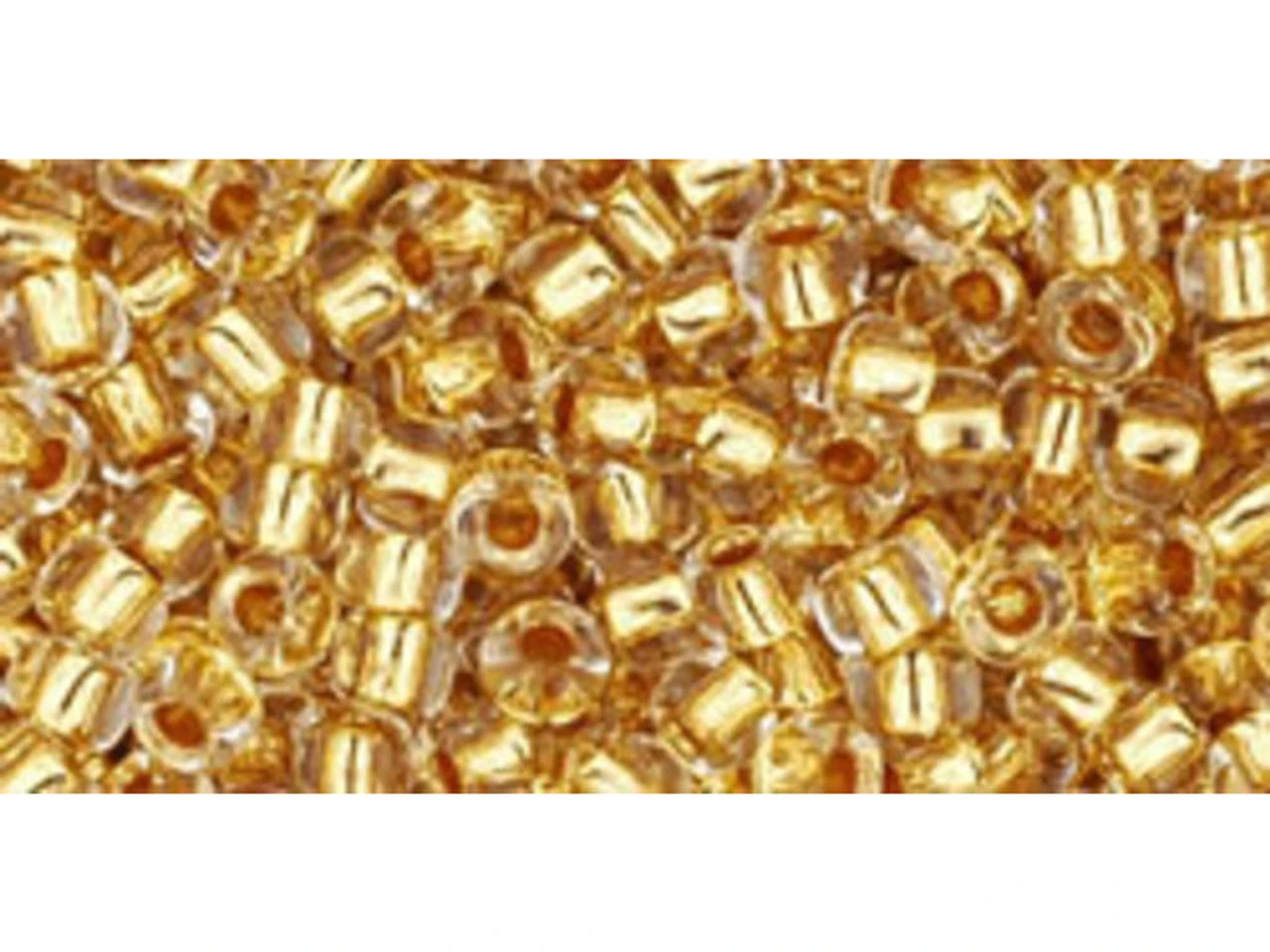 TOHO Glass Seed Bead, Size 8, 3mm, 24K Gold-Lined Crystal (Tube) 5 TOHO Glass Seed Bead, Size 8, 3mm, 24K Gold-Lined Crystal (Tube) - Image 3
