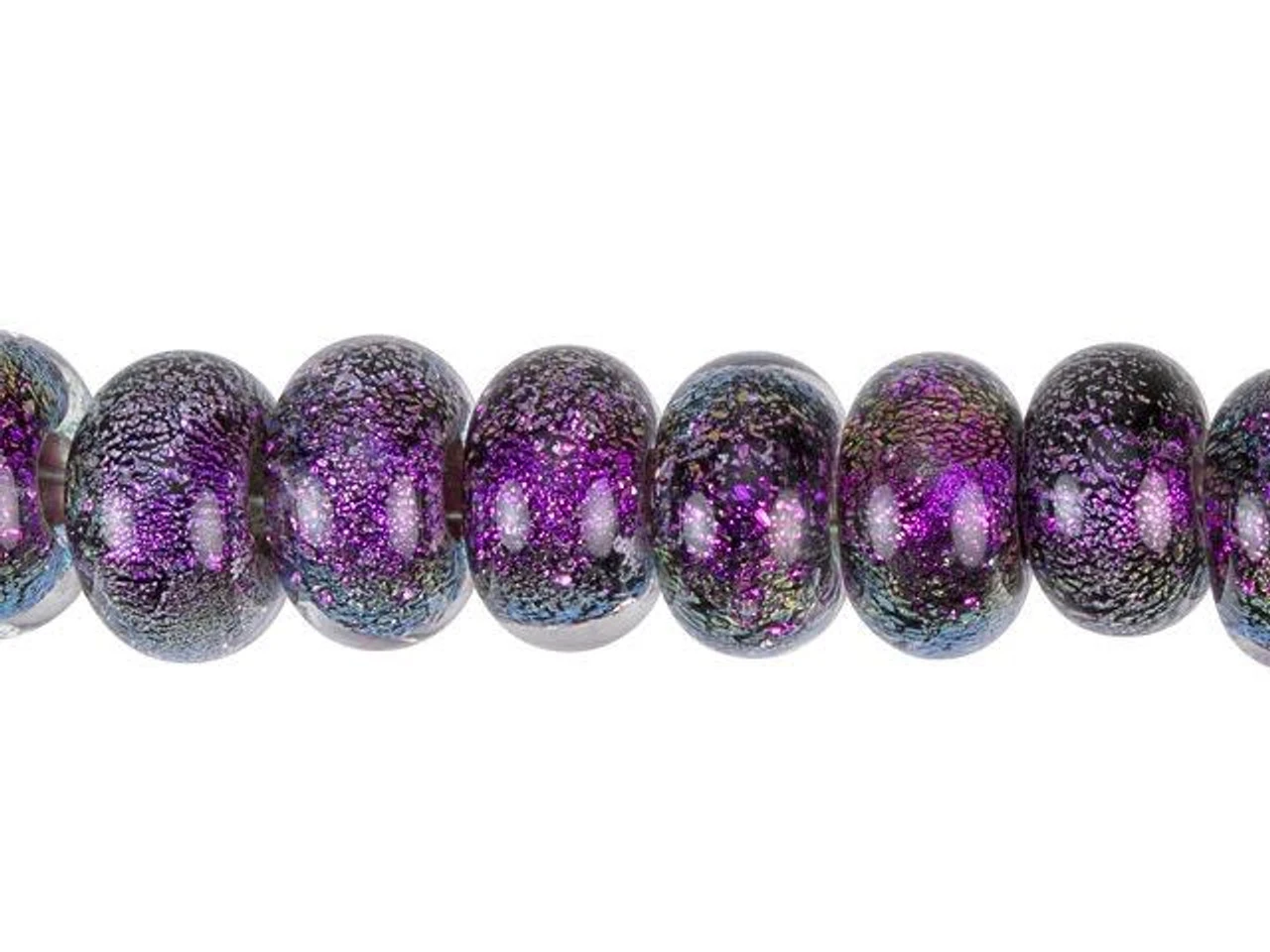 Amethyst Dichroic Spacer Bead Strand (10 Pcs) 2 Amethyst Dichroic Spacer Bead Strand (10 Pcs)