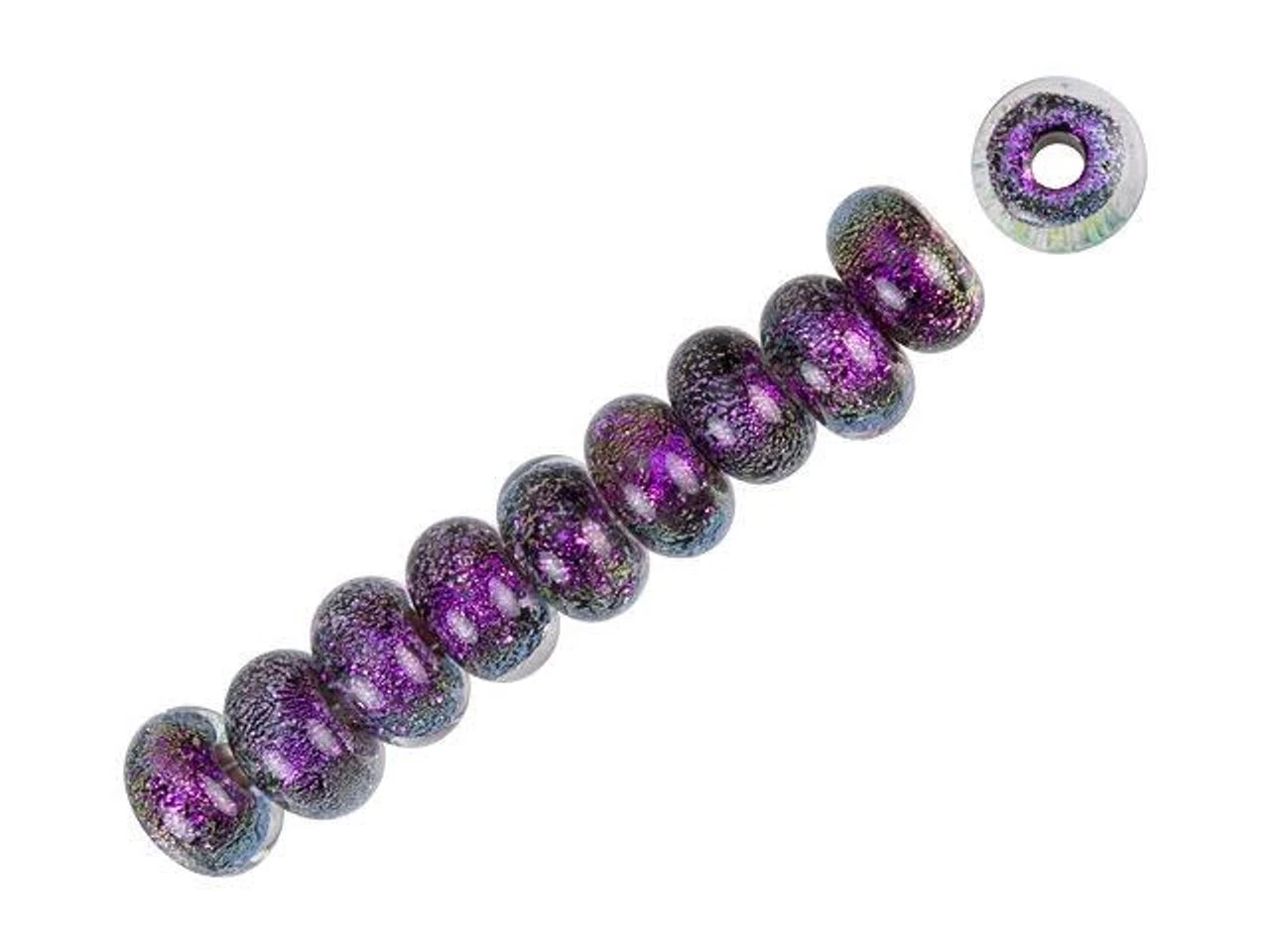 Amethyst Dichroic Spacer Bead Strand (10 Pcs) 3 Amethyst Dichroic Spacer Bead Strand (10 Pcs) - Image 2